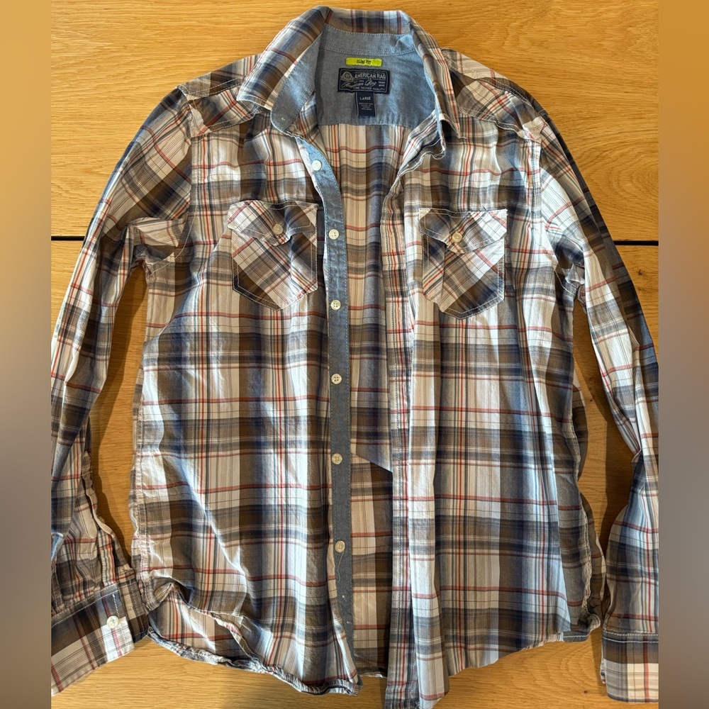 American Rag Multicolor Plaid Casual Shirt